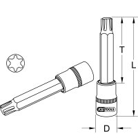 1/2" Bit-Stecknuss für RIBE-Schrauben, M8, 110 mm