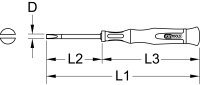 4 in 1 Feinmechanik-Schraubendreher für Schlitzschrauben, 130 mm