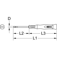 4 in 1 Feinmechanik-Schraubendreher für Schlitzschrauben, 130 mm