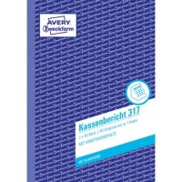 Kassenbericht mit Blaupapier, A4, 2x50 Blatt AVERY...