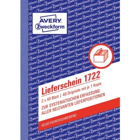 AVERY Zweckform Lieferschein Formularbuch 1722