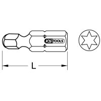 1/4" Bit Torx, 25mm, Kugelkopf, T40, 5er Pack