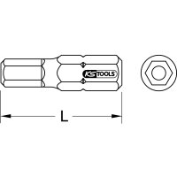 1/4" Bit Innensechskant, Bohrung, 25mm, 7/32"