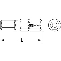 1/4" Bit Innensechskant,Bohrung,25mm,3/8",5er Pack
