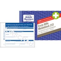 Erste Hilfe Meldeblock, A6 quer, 50 Blatt AVERY ZWECKFORM