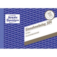 Einnahmebeleg, A6 quer, 50 Blatt, gr&uuml;n AVERY...