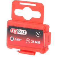 1/4" Bit Innensechskant, 25mm, Kugelkopf, 9/64", 5er Pack