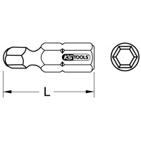 1/4" Bit Innensechskant, 25mm, Kugelkopf, 7/32"