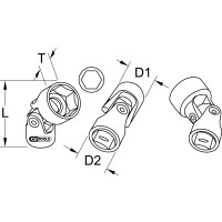 3/8" CHROMEplus Sechskant-Stecknuss mit Gelenk, 17mm