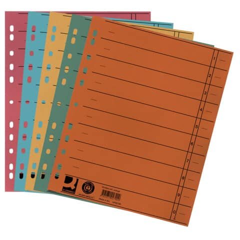 Trennblätter durchgefärbt - A4 Überbreite, sortiert (5 Farben), 100 Stück (5x20)