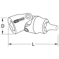 3/8" Bit-Stecknuss mit Gelenk für Innensechskant-Schrauben am Bremssattel, 7mm