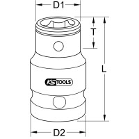 3/8" Bit-Adapter-Stecknuss, 3/8" x 5/16", 28mm