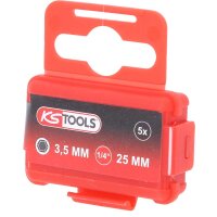 1/4" Bit Innensechskant, 25mm, Kugelkopf, 3,5mm, 5er Pack