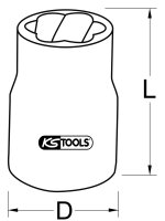 3/8" Spiral-Profil-Kraft-Stecknuss, 10mm