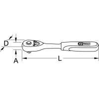 1/4" Umschaltknarre, 72 Zahn