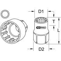 19mm TRIPLEplus Durchgangs-Stecknuss, 13mm