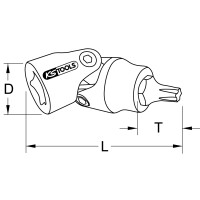1/4" CHROMEplus Gelenk-Bit-Stecknuss Torx, T8