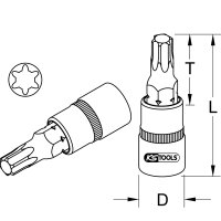 1/4" Bit-Stecknuss für RIBE®-Schrauben, M10, Länge 37 mm