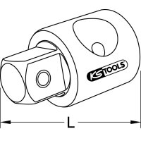 1/2" CHROMEplus Gleitstück/Vergrößerungsadapter, 3/8"F x1/2"M