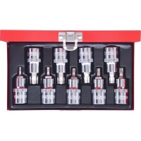 1/2" CHROMEplus Bit-Stecknuss-Satz Torx, Bohrung, 9-tlg TB20-TB60
