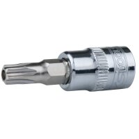 1/4" CHROMEplus Bit-Stecknuss Torx mit Stirnlochbohrung,TB9