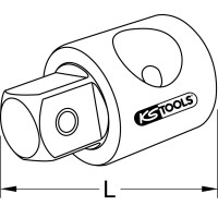 3/8" CHROMEplus Gleitstück/Vergrößerungsadapter, 1/4"F x3/8"M