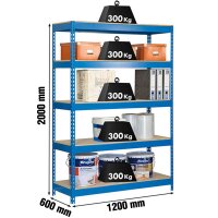 Industrieregal  2000x1200x600 mm, 5 Holz gallery