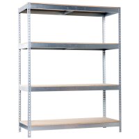 Industrie-Regal  2000x1800x450 mm, 4 Holzregale 2