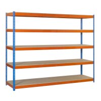 Industrieregal  2000x1800x450 mm, 5 Holzregale 2