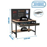 Werkstatt-Werkbank  1210x610 mm, Tragf&a gallery
