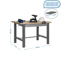 Werkstatttisch  1500x750 mm, MDF-Platte  gallery