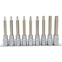 1/2" CHROMEplus Bit-Stecknuss-Satz Torx, Bohrung, lang, 9-tlgTB20-TB60