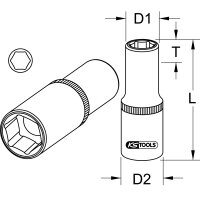 3/8" CHROMEplus Zündkerzen-Stecknuss, 13/16"