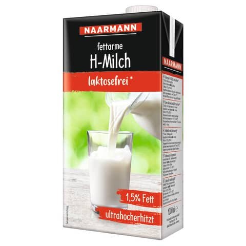 H-Milch - 1,5% Fett, laktosefrei, 12x 1 Liter
