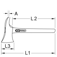 BERYLLIUMplus Feuerwehrbeil mit Fiberglasstiel, 400 mm