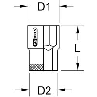 1.1/2" BRONZEplus Steckschlüsseleinsatz, 6-kant, 55 mm