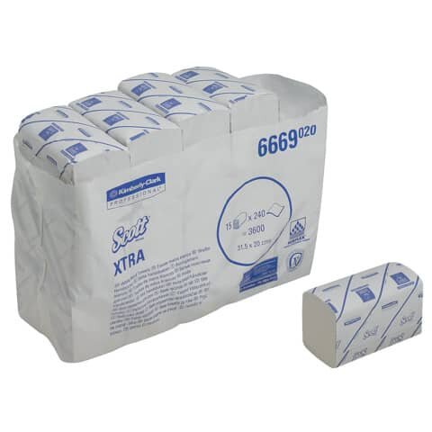 Scott® Papierhandtücher 6669 ESSENTIAL Large Interfold-Falzung 1-lagig 3.600 Tücher