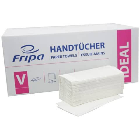 Handtücher Ideal - Zick-Zack-Falzung, 1-lagig, weiß, 20 x 250 Blatt