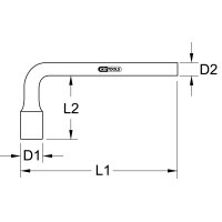 BRONZEplus 6-kant-Steckschlüssel gewinkelt 15 mm