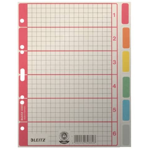 4355 Register - blanko, Karton, farbig bedruckt, A5, 6 Blatt
