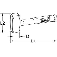 EDELSTAHL Fäustel mit Fiberglasstiel, 2700g