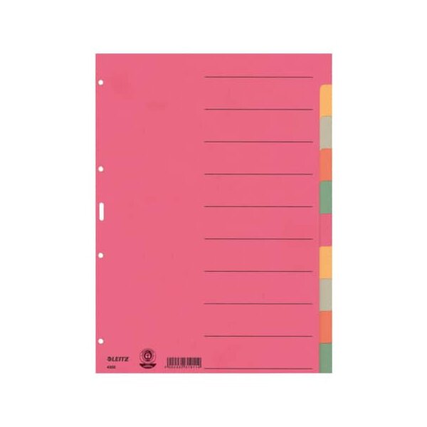 4359 Register - Karton, blanko, A4, 10 Blatt, farbig