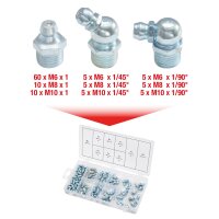 Sortiment Schmiernippel, M6-8-10x1,0, 110-tlg