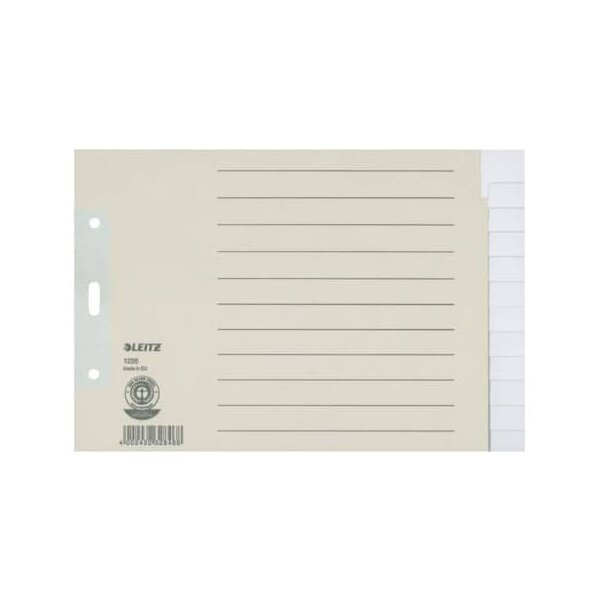 1226 Register - Tauenpapier, blanko, A5 quer Überbreite, 12 Blatt, grau