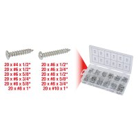 Sortiment Metall + Holzschrauben, selbstschneidend, 240-tlg