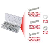 Sortiment Blech-/Holz-/Maschinenschrauben, 347-tlg
