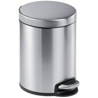 Treteimer rund, 5L, Edelstahl, metallic silbe