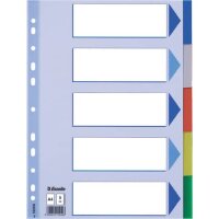 Register - blanko, A4, PP, 5-teilig + Deckblatt, farbig