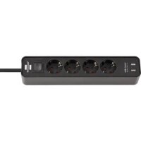 Steckdosenleiste Ecolor  4-fach mit 2 USB-Lad