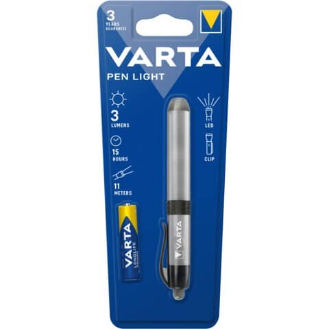 VARTA PEN LIGHT LED Taschenlampe silber 11,7 cm, 3 Lumen